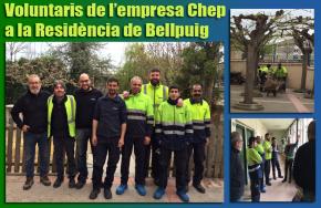 Voluntarios de la empresa Chep en la Residencia Monestir de Sant Bartomeu de Bellpuig
